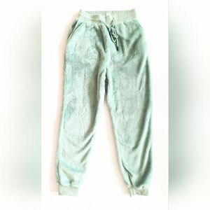 Free Haven Plush Butterfly Joggers Green Size Small Drawstring Waist
